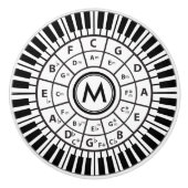 Monogram Piano Keys Cirkel van Vijfden Keramische Knop (Voorkant)