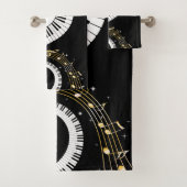 Monogram Piano Keys en Muzieknoten Bad Handdoek (Insitu)