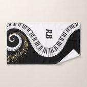 Monogram Piano Keys en Muzieknoten Bad Handdoek (Handdoek)