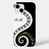 Monogram Piano Keys en Muzieknoten Case-Mate iPhone Case (Achterkant)