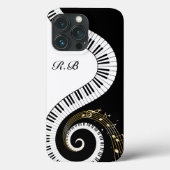 Monogram Piano Keys en Muzieknoten Case-Mate iPhone Case (Achterkant)