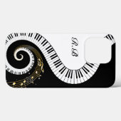 Monogram Piano Keys en Muzieknoten Case-Mate iPhone Case (Achterkant (horizontaal))