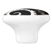 Monogram Piano Keys en Muzieknoten Keramische Knop (Zijkant)