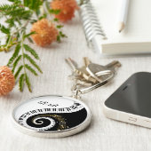 Monogram Piano Keys en Muzieknoten Sleutelhanger (Zijkant)