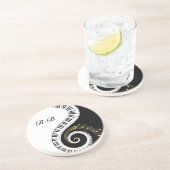 Monogram Piano Keys en Muzieknoten Zandsteen Onderzetter (Zijkant)