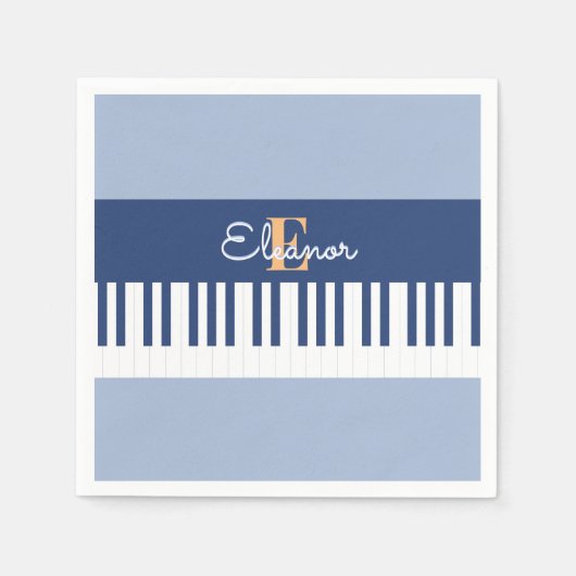 Monogram Piano Keys Muzikaal Toetsenbord Muziek Li Servet (Voorkant)