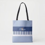 Monogram Piano Keys Muzikaal Toetsenbord Muziek Li Tote Bag (Voorkant)