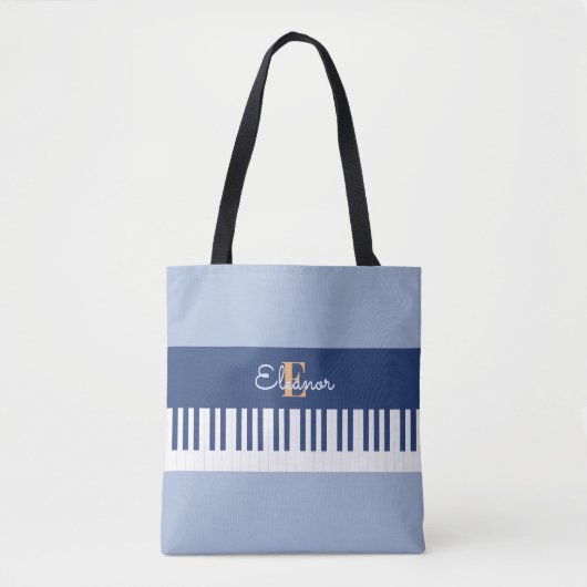 Monogram Piano Keys Muzikaal Toetsenbord Muziek Li Tote Bag (Voorkant)