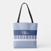 Monogram Piano Keys Muzikaal Toetsenbord Muziek Li Tote Bag (Achterkant)