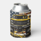 Monogram pick-up truck vlag grunge blikjeskoeler (Blikje Voorkant)