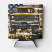 Monogram pick-up truck vlag grunge blikjeskoeler (Voorkant)