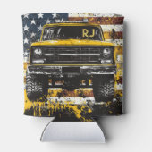 Monogram pick-up truck vlag grunge blikjeskoeler (Achterkant)