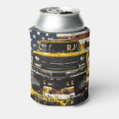 Monogram pick-up truck vlag grunge blikjeskoeler (Blikje Achterkant)