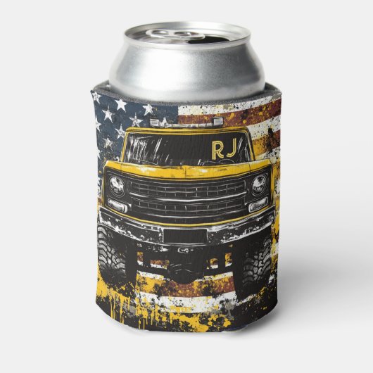 Monogram pick-up truck vlag grunge blikjeskoeler (Blikje Achterkant)