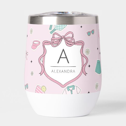Monogram Pickleball Beker Cadeau voor Haar (Voorkant)