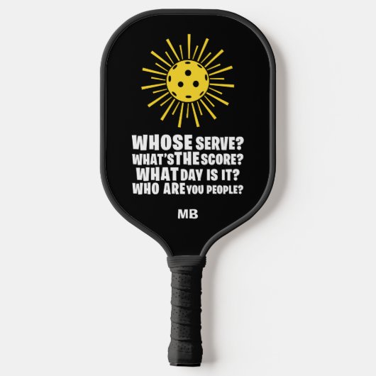 Monogram Pickleball Funny Typografie Paddle (Achterkant)