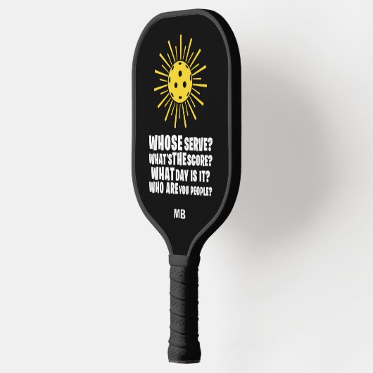 Monogram Pickleball Funny Typografie Paddle (Links)