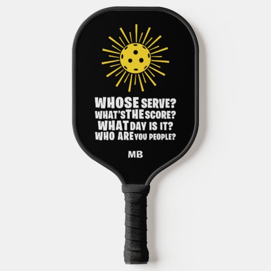 Monogram Pickleball Funny Typografie Pickleball Paddle (Voorkant)