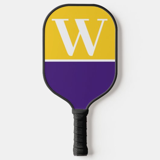 Monogram Pickleball Paddle Paars & Gold College (Voorkant)
