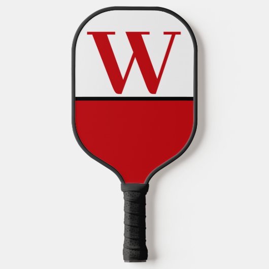 Monogram Pickleball Paddle van Red & White College (Voorkant)