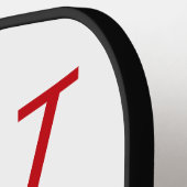 Monogram Pickleball Paddle van Red & White College (Links Detail)