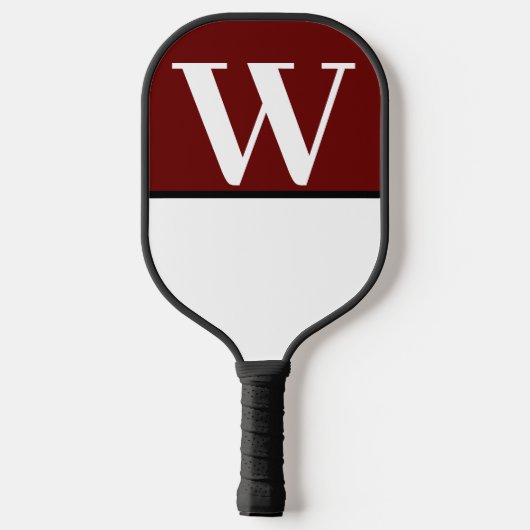 Monogram Pickleball Paddle Witte & Maroon College (Achterkant)