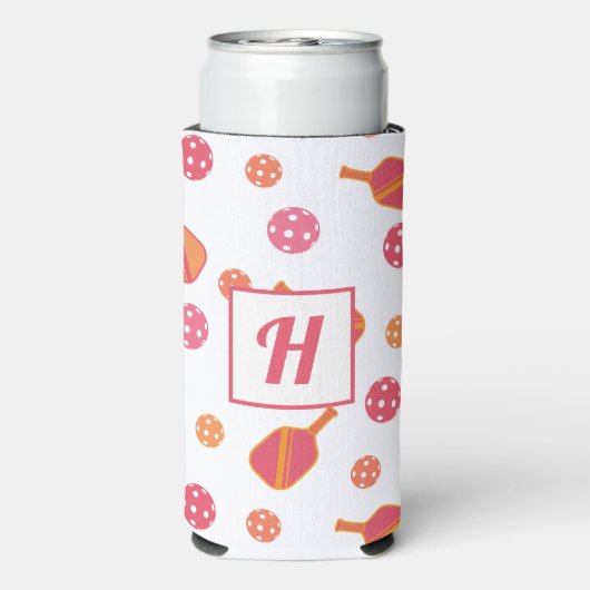 Monogram Pickleball Paddles en Ballen Seltzer Blikjeskoeler (Seltzer Achterkant)