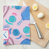 Monogram Pickleball Pink Preppy Theedoek (Quarter Fold)