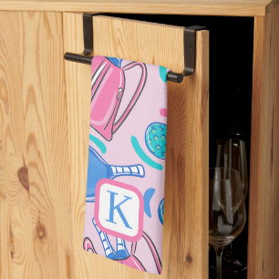 Monogram Pickleball Pink Preppy Theedoek
