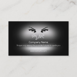 Monogram, Piercing Womans Eyes, metallisch effect Visitekaartje