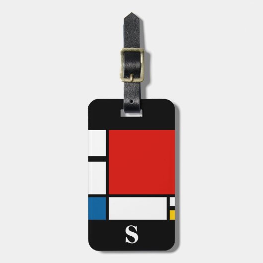 Monogram Piet Mondrian, Compositie ii Bagagelabel (Voorkant verticaal)