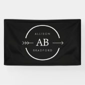 Monogram pijltje Edgy cirkel Logo Spandoek (Horizontaal)