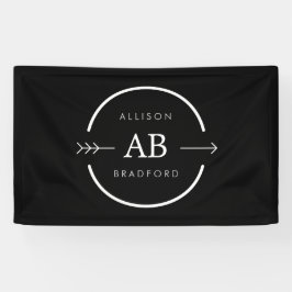 Monogram pijltje Edgy cirkel Logo Spandoek