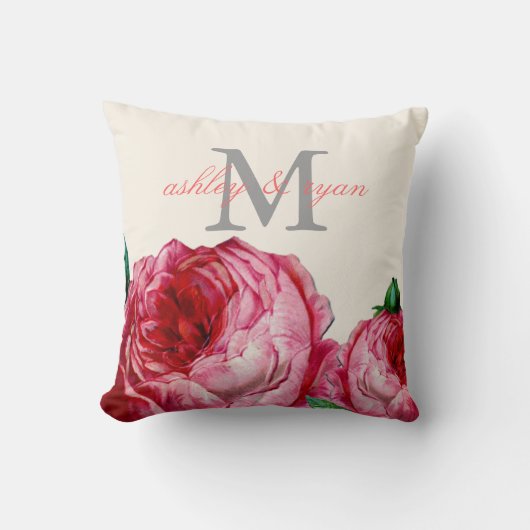  MONOGRAM-PILLOW VAN ROOS KUSSEN (Voorkant)