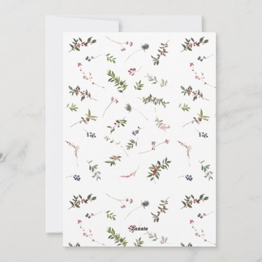 Monogram Pine Berry Wreath Merry-kerstscript Feestdagenkaart (Achterkant)