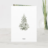 Monogram Pine Wreate kerstfotofeestkaart Feestdagen Kaart (Achterkant)