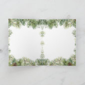 Monogram Pine Wreate kerstfotofeestkaart Feestdagen Kaart (Binnen)