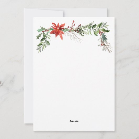 Monogram Pine Wreate kerstfotofeestkaart Feestdagenkaart (Achterkant)