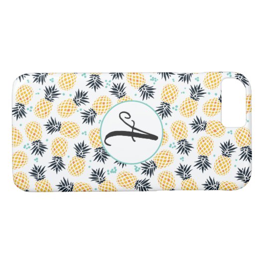 Monogram Pineapple Patroondraagtas Case-Mate iPhone Case (Achterkant (Horizontaal))
