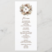 Monogram Pinecone Winter Krans Kerstfeest Menu (Voorkant)