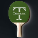 Monogram Ping Pong Paddle Tafeltennisbatje<br><div class="desc">Dit ontwerp kan op het gebied worden gepersonaliseerd dat door de foto en/of tekst te veranderen wordt verstrekt. Of het kan worden aangepast door te klikken deze Sjabloon personaliseert en dan de klik te kiezen om verdere optie aan te passen en de kleur van de achtergrond te schrappen of te...</div>