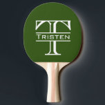 Monogram Ping Pong Paddle Tafeltennisbatje<br><div class="desc">Dit ontwerp kan op het gebied worden gepersonaliseerd dat door de foto en/of tekst te veranderen wordt verstrekt. Of het kan worden aangepast door te klikken deze Sjabloon personaliseert en dan de klik te kiezen om verdere optie aan te passen en de kleur van de achtergrond te schrappen of te...</div>