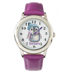 Monogram pinguïn horloge