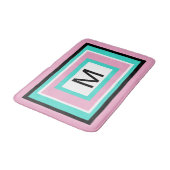 Monogram Pink Black Turquoise Geometric Badmat (Gekanteld)