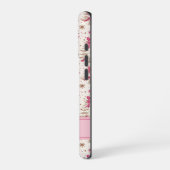 Monogram Pink Christmas Tree Phone Case iPhone Hoesje (Linkerkant)