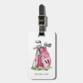 Monogram Pink Golf Bag Bagagelabel (Voorkant verticaal)