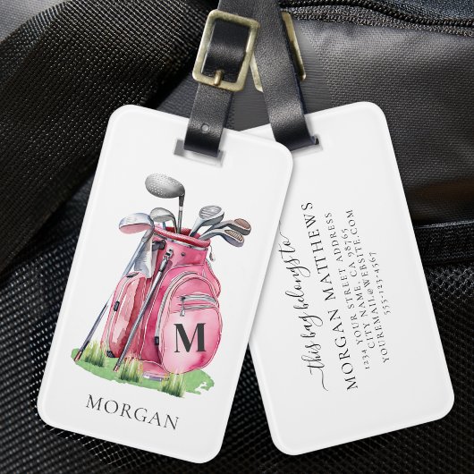 Monogram Pink Golf Bag Bagagelabel