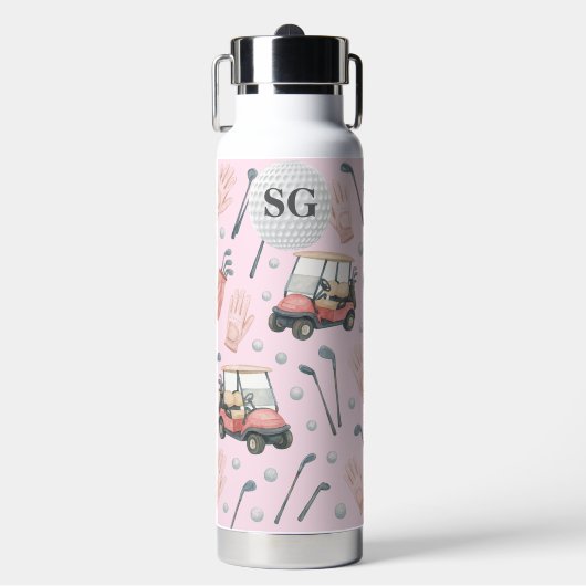 Monogram Pink Golf Gear Waterfles (Voorkant)