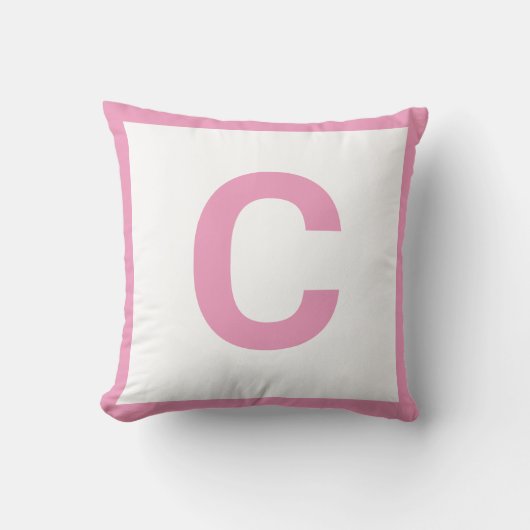 MONOGRAM PINK PINK DOUBLESIED Cushion Pillow Kussen (Voorkant)