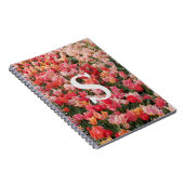 Monogram Pink Tulip Flower iPhone Case Notitieboek (Rechterzijde)